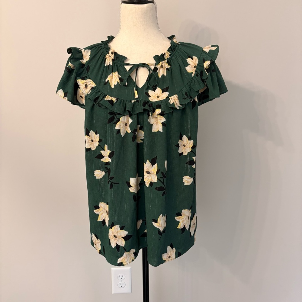 Draper James Floral Green Women's Top
